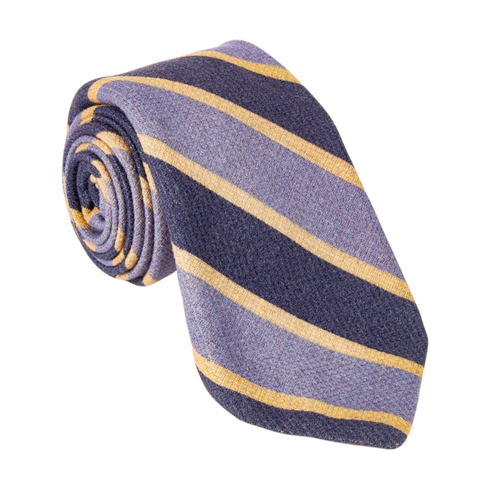 KITON BLUE & BEIGE STRIPED TIE | MENS